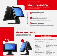 Tiwox TP-7650D I7 5.GEN 8GB 128GB SSD 18.5" Dokunmatik POS PC 13.3" EKRAN  ÇİTEKRAN ENDÜSTRİYEL POS PC